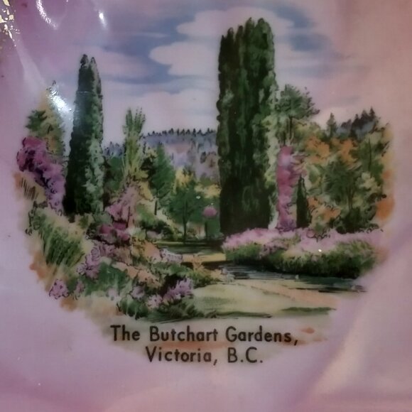 Butchart Gardens Victoria BC Souvenir Trinket Leave Dish - Picture 3 of 6